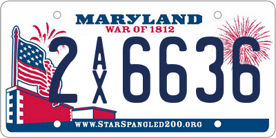 MD license plate 2AX6636