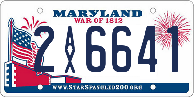MD license plate 2AX6641