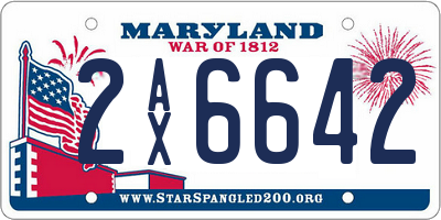 MD license plate 2AX6642