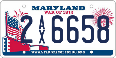 MD license plate 2AX6658