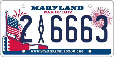 MD license plate 2AX6663