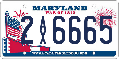 MD license plate 2AX6665