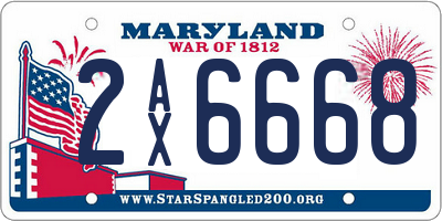 MD license plate 2AX6668