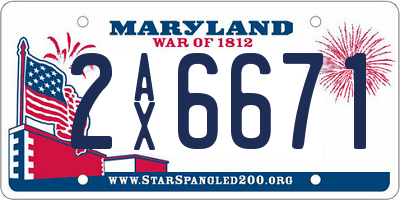 MD license plate 2AX6671