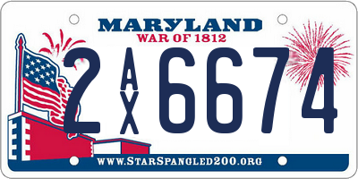 MD license plate 2AX6674
