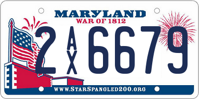 MD license plate 2AX6679