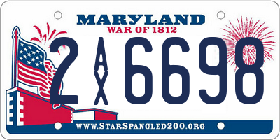 MD license plate 2AX6698