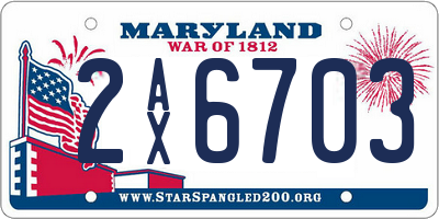 MD license plate 2AX6703