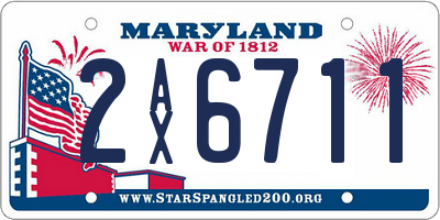 MD license plate 2AX6711
