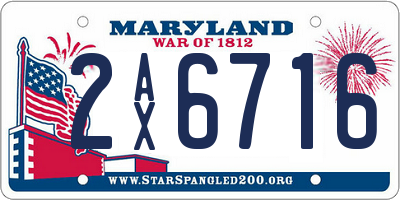 MD license plate 2AX6716