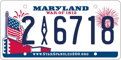 MD license plate 2AX6718