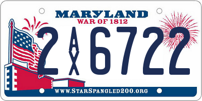 MD license plate 2AX6722