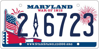 MD license plate 2AX6723