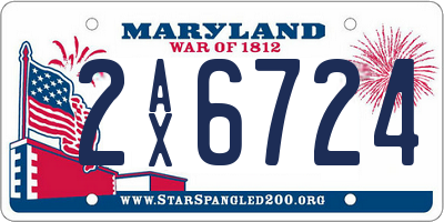 MD license plate 2AX6724