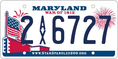 MD license plate 2AX6727