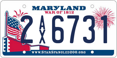 MD license plate 2AX6731