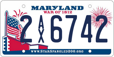 MD license plate 2AX6742