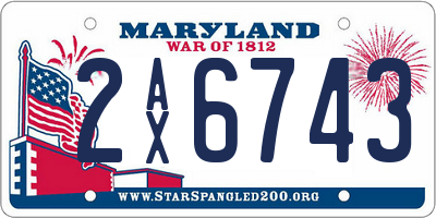 MD license plate 2AX6743