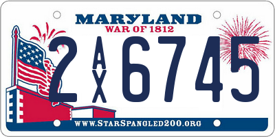 MD license plate 2AX6745