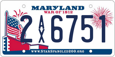 MD license plate 2AX6751