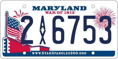 MD license plate 2AX6753