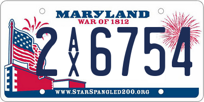 MD license plate 2AX6754