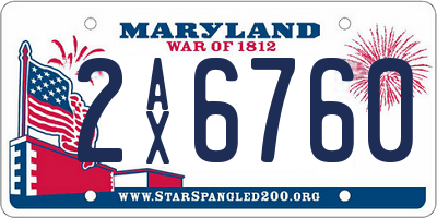 MD license plate 2AX6760