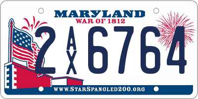 MD license plate 2AX6764