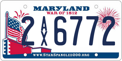 MD license plate 2AX6772