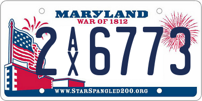 MD license plate 2AX6773