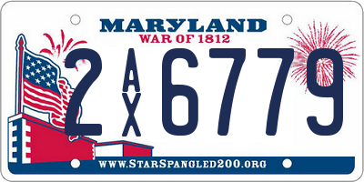 MD license plate 2AX6779
