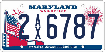 MD license plate 2AX6787