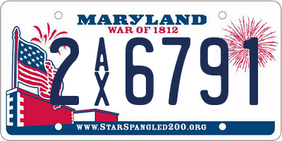MD license plate 2AX6791