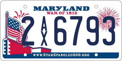 MD license plate 2AX6793