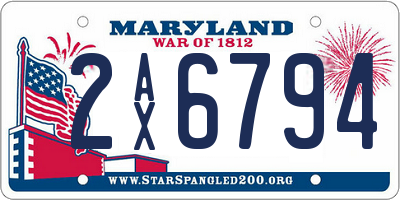 MD license plate 2AX6794