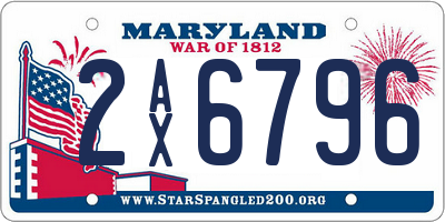 MD license plate 2AX6796
