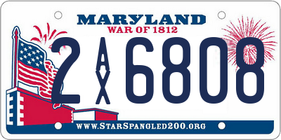 MD license plate 2AX6808