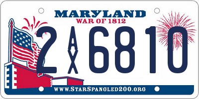 MD license plate 2AX6810