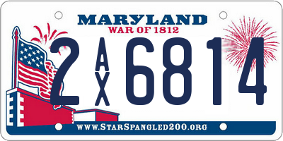 MD license plate 2AX6814