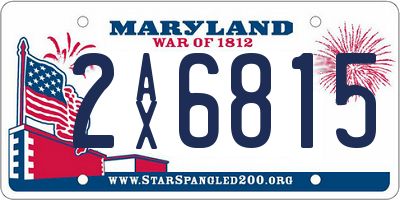 MD license plate 2AX6815