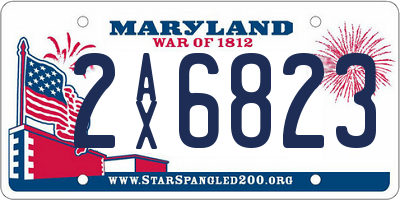 MD license plate 2AX6823