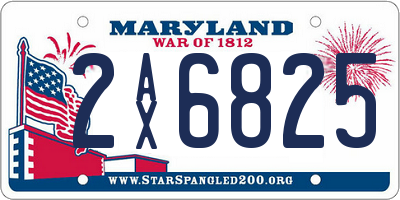 MD license plate 2AX6825