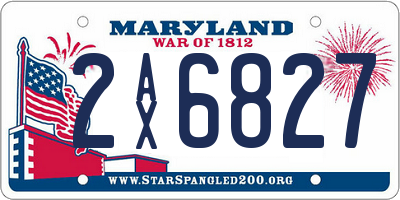 MD license plate 2AX6827