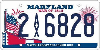 MD license plate 2AX6828