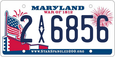 MD license plate 2AX6856