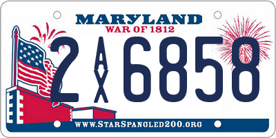 MD license plate 2AX6858