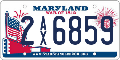 MD license plate 2AX6859