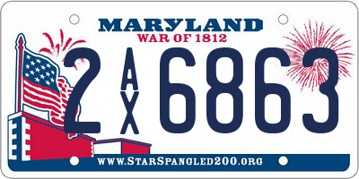 MD license plate 2AX6863