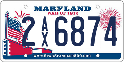 MD license plate 2AX6874