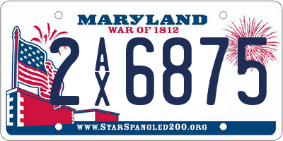 MD license plate 2AX6875
